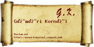 Gömöri Kornél névjegykártya